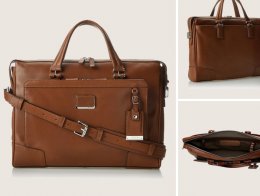 Tumi Astor Regis Slim Leather Briefcase For Men