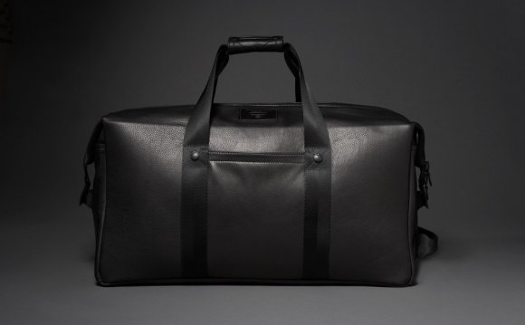 Black Leather Overnight Bag