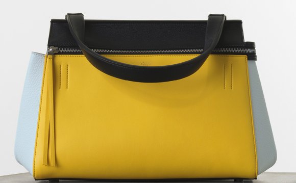 Celine yellow leather handbag