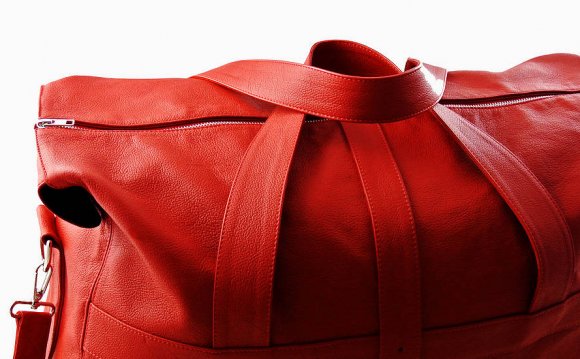 Red Leather Travel Bag