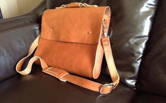Handmade leather messenger bag