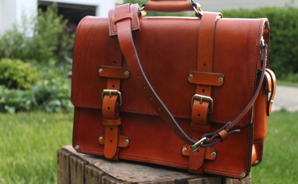 Handmade leather briefcase