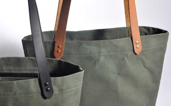 Canvas & Leather Tote Bag