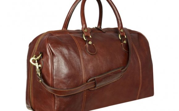 Brown Leather Duffel Bag