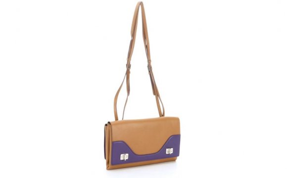 Prada Tan And Purple Leather