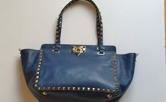 Blue Leather Crossbody Bag