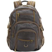 canvas and leather backpack image