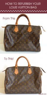 cleaning refurbing vintage Louis Vuitton handbag