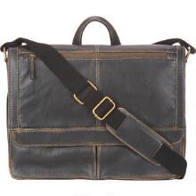 distressed leather messenger bag