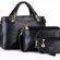 Black Leather Tote Bags with Zipper