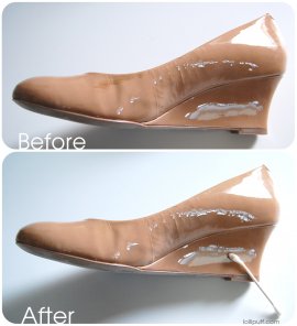 how to remove scuff stain from patent leather shoe