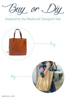 Madewell Inspired Leather Tote Bag Sewing Tutorial at Sewbon.com