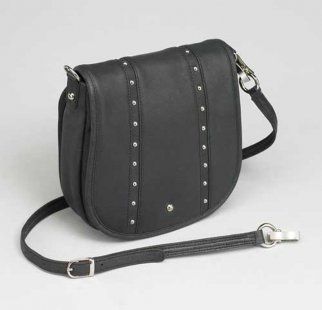 Studded Black Leather Purse