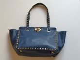 Blue Leather Crossbody Bag