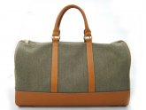 Canvas Duffle Bags with Leather Trim