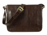 Dark Brown Leather Messenger Bag