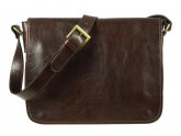 Dark Brown Leather Messenger Bag