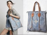 Fabric Bag with Leather handles