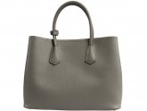 Grey Leather Tote Bag