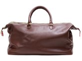 Mens Brown Leather Weekender Bag