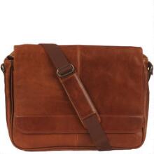 vintage leather messenger bag image